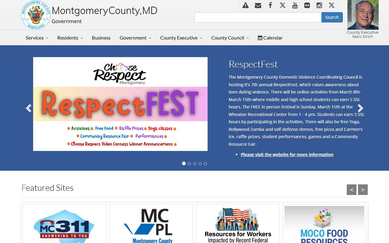 Montgomery County Government website for Germantown property tax records