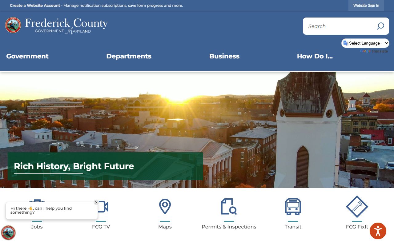 Frederick County Government website for property tax records