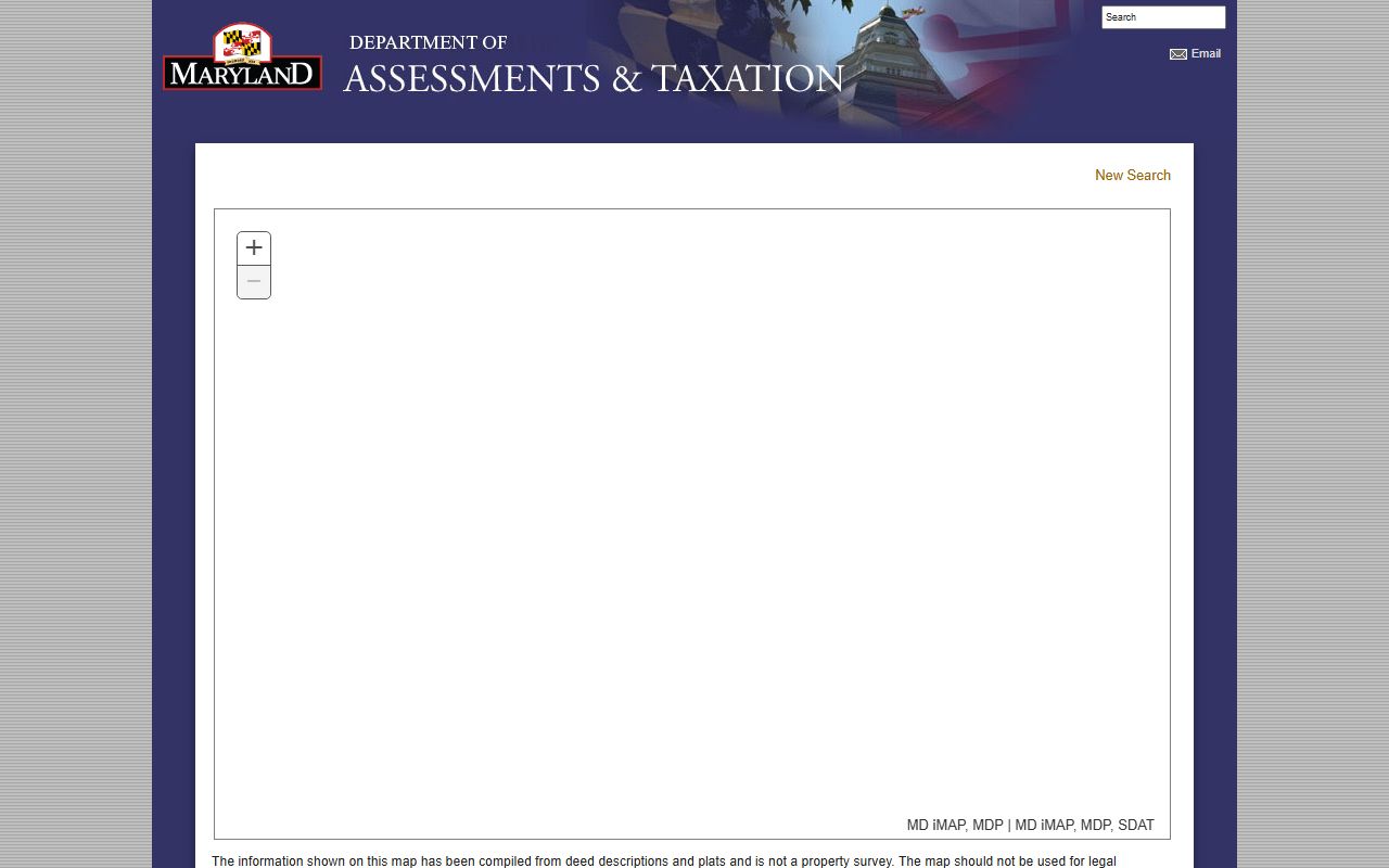 Sample SDAT tax map showing Maryland property parcel boundaries
